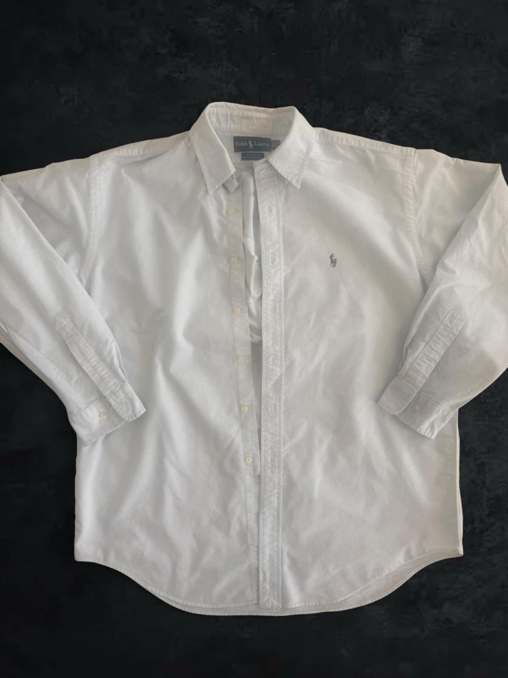 Vintage Ralph Lauren White Button-Down Oxford Dress Shirt